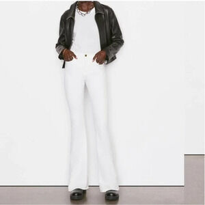 NWT $210 FRAME  Le High Flare Jeans in Blanc White